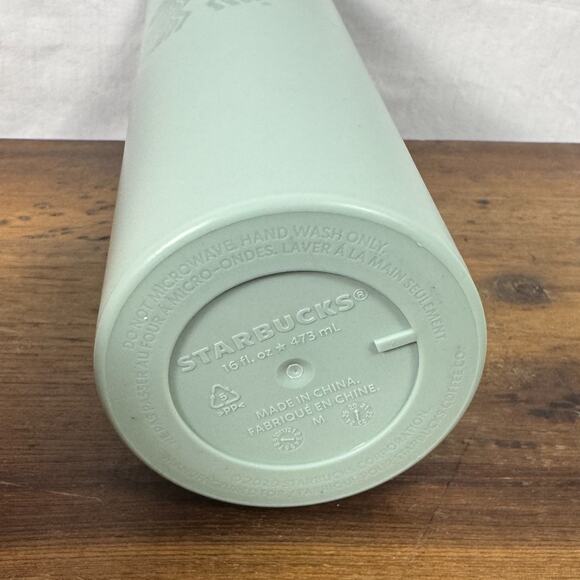 Starbucks 16oz Coffee/Tea Tumbler W/Lid Green Recycled Plastic Series - Picture 4 of 4